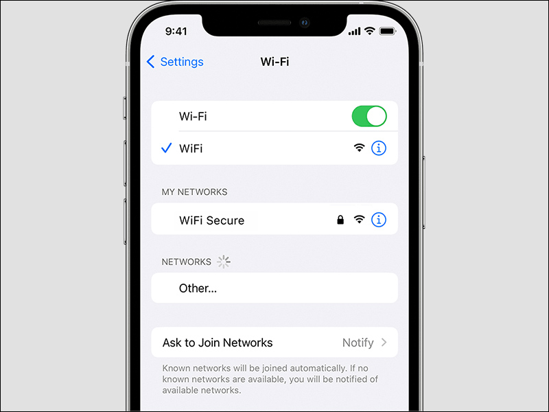 Tắt và kết nối lại WiFi trên iPhone